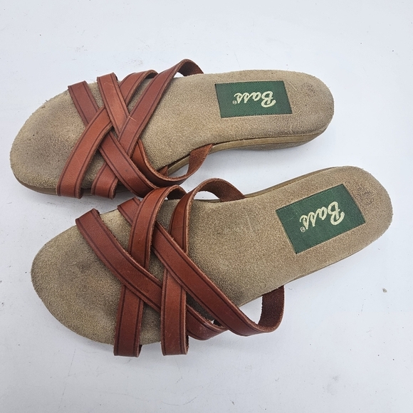 G.H. Bass Vintage 90’s Leather Sunjuns Strappy Flip Flop Sandals | Oxblood | - Picture 3 of 8